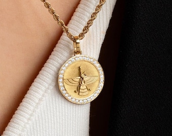 Turquoise Earrings with 18k Gold Pahlavi Coin for Elegent Jewelry Gift