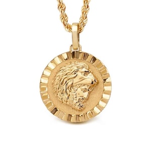 14K Solid Gold Hercules Coin Pendant: Greek Mythology Necklace