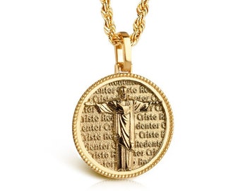 14K Solid Gold Christ Redeemer Necklace: Rio de Janeiro Pendant