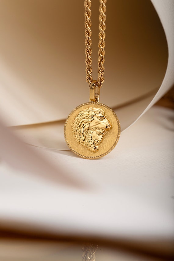 14Kソリッドゴールドヘラクレスペンダントネックレス:ギリシャ 14Kソリッドゴールドヘラクレスペンダントネックレス:ギリシャ