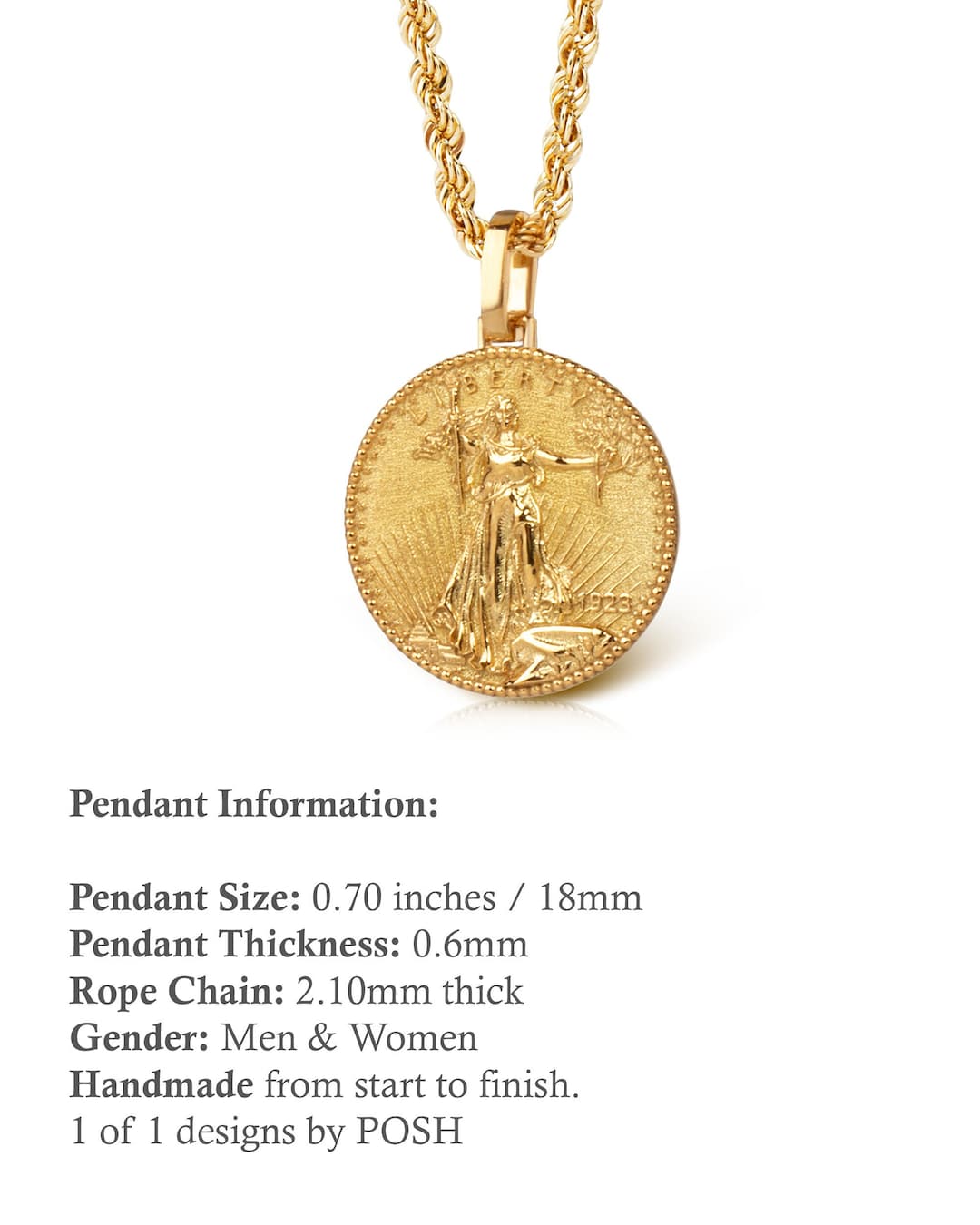 14K Gold American Eagle Coin Necklace, Liberty Coin Necklace, Gift