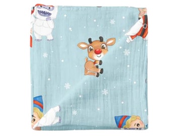 Reindeer Games Muslin Blanket