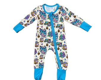 Take Me To Dragon Land Romper (Blue)
