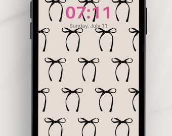 Schwarz & Beige Bögen | Digitales Hintergrundbild für Telefon | Neutraler ästhetischer Bildschirmschoner | Sofort Download