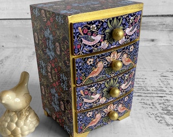 William Morris Chest of drawers Jewelry box, Birthday gift for women, Home sweet home sign unique gift for women