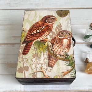 Owl tarot box, Wooden tarot card holder, Wicca box, gift for women