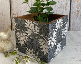 Pot de fleur unique, boîte de luxe William Morris, meubles faits main, pot de fleur de grand-mère, cadeau pour femme, cadeau maman