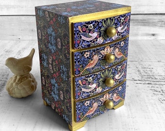 William Morris Chest of drawers Jewelry box, Birthday gift for women, Home sweet home sign unique gift for women