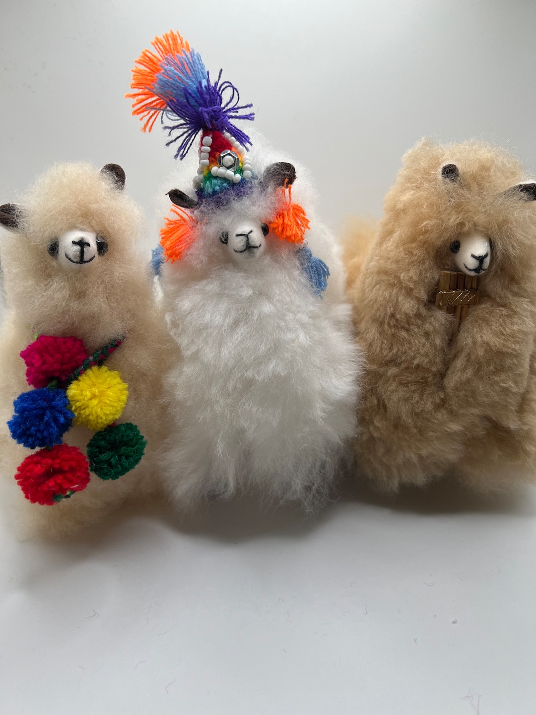 Fur Baby Alpaca Ornament Wool Fluffy Llama Stuffed Figure 6in Etsy