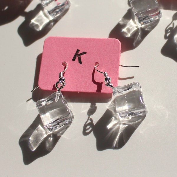 Eiswürfel Ohrringe lustig Miniatur Getränk Eis y2k earrings ice cubes funny gift kawaii