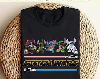 Transferencia DTF de Stitch Wars, Lilo y Stitch listos para planchar, Boceto DTF de Disney Stitch, Diseño DTF de Ohana, Globo DTF de Disney Stitch Disneyland