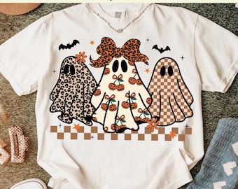Listo para imprimir DTF Transferencia, Fantasma preppy de Halloween DTF, Fantasma Boo coqueto DTF, Halloween divertido DTF, Temporada espeluznante DTF, Lindo DTF