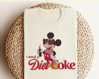 Necesito una Coca-Cola Light Mickey Transferencia DTF, Transferencia térmica retro para botella de refresco, Viaje a Disney 2026, Listo para prensar DTF, Mickey vintage, Vacaciones familiares