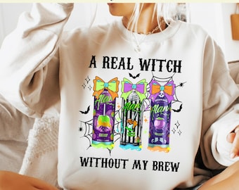 Listo para imprimir (DTF), Bebida energética Witches Brew (DTF), Divertido Halloween (DTF), Bruja real sin brebaje (DTF), Diseño espeluznante (DTF)