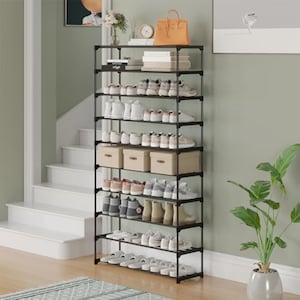 10-Tier Shoe Rack, Stackable Shoe Shelf, Shoes Storage Organizer for Entryway, Hallway, Black image 1