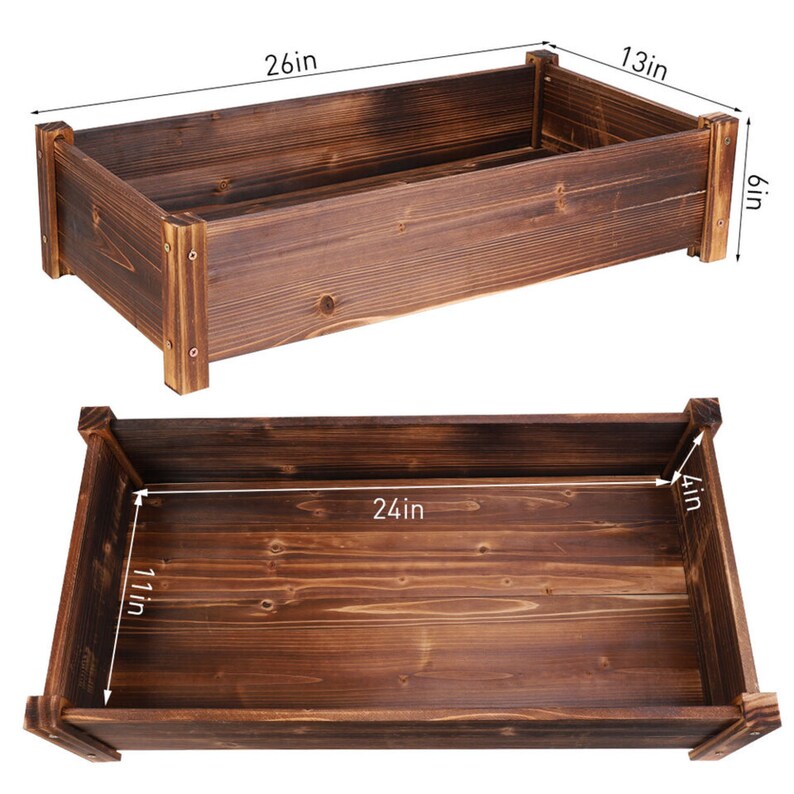 26x13x6 Raised Garden Bed Outdoor Solid Wood Planter image 8