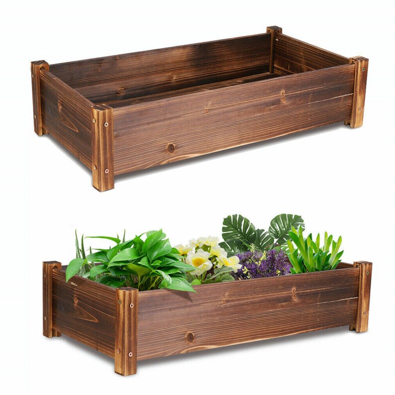 26x13x6 Raised Garden Bed Outdoor Solid Wood Planter image 7