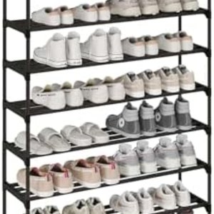 10-Tier Shoe Rack, Stackable Shoe Shelf, Shoes Storage Organizer for Entryway, Hallway, Black image 6