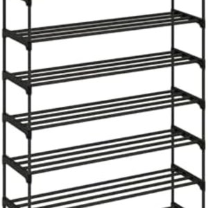 10-Tier Shoe Rack, Stackable Shoe Shelf, Shoes Storage Organizer for Entryway, Hallway, Black image 4