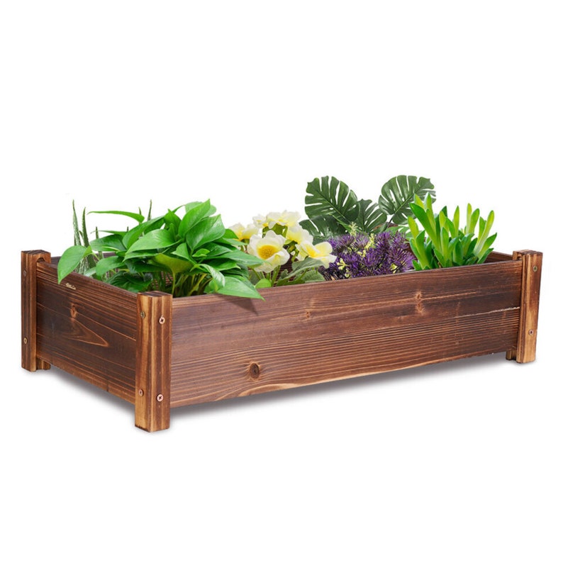 26x13x6 Raised Garden Bed Outdoor Solid Wood Planter image 4