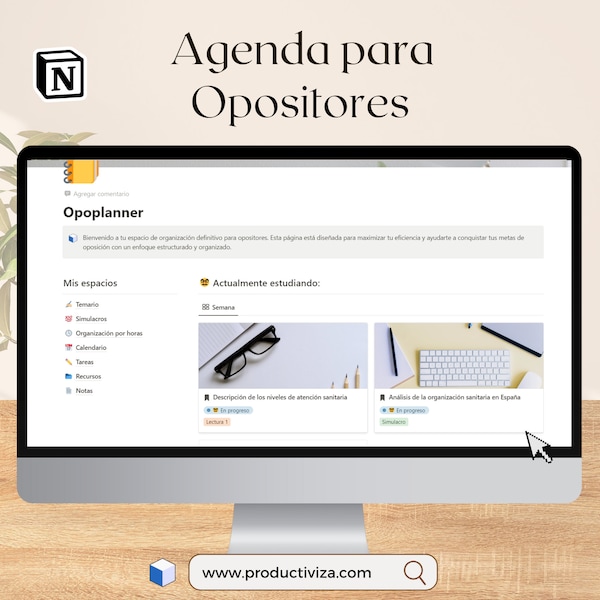 Agenda o planificador digital para Opositores (Plantilla Notion)