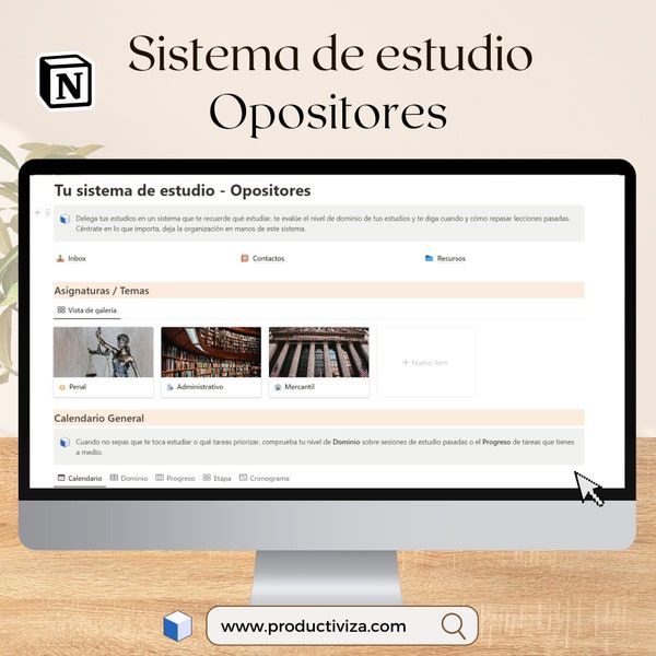 Plantilla de Estudio para Opositores (con Notion)