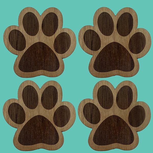 Animal Coaster Paw Print Gift for Her Handmade Coffee Coaster Tea Animal Lovers