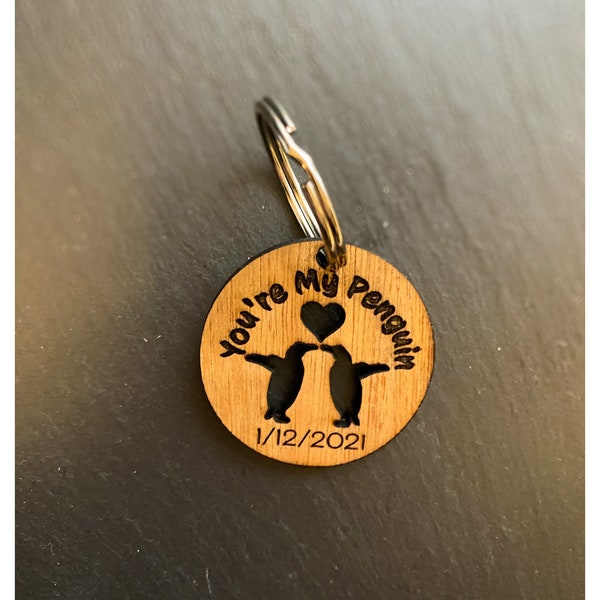 Penguin keyring keychain gift for animal lovers gift for her personalised gift for him
