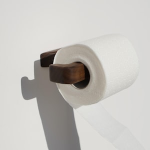 Scandinavian American Walnut Toilet Paper Holder: Wall Mounted bathroom organizer