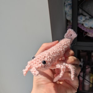 Crochet shrimp plushie