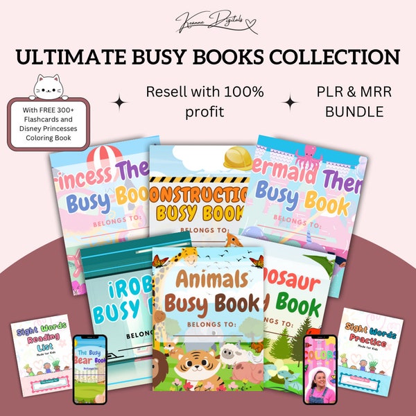 Ultimate Children's Busy Book Collection | MRR and PLR Bundle | Coloring Book | Sight Words | Flashcards for Kids