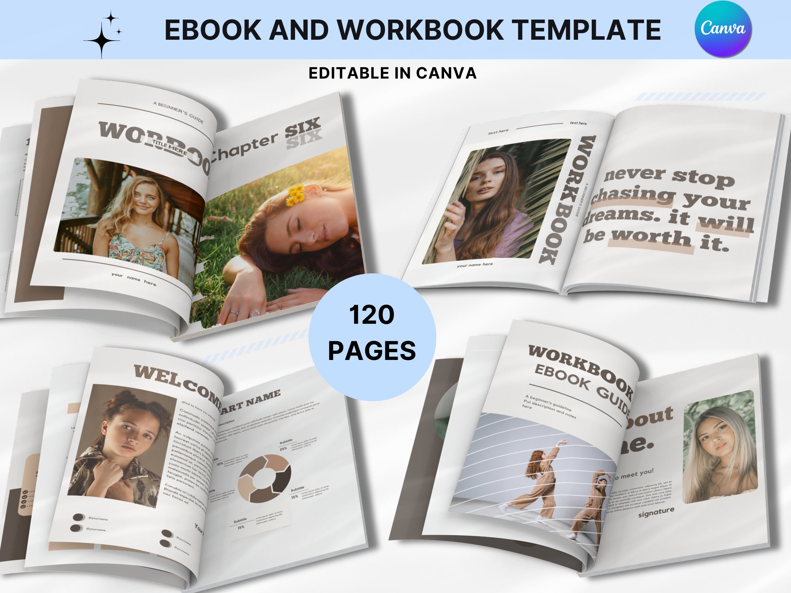 Ebook Template for Coaches, Course Creator Ebook Workbook Template ...