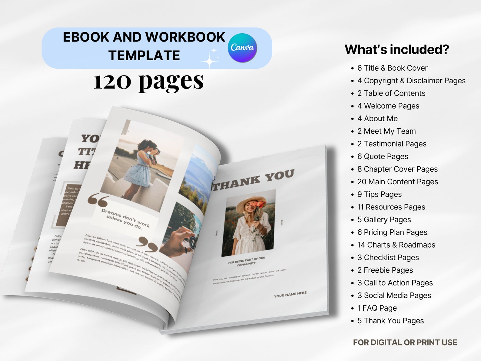 Ebook Template for Coaches, Course Creator Ebook Workbook Template ...