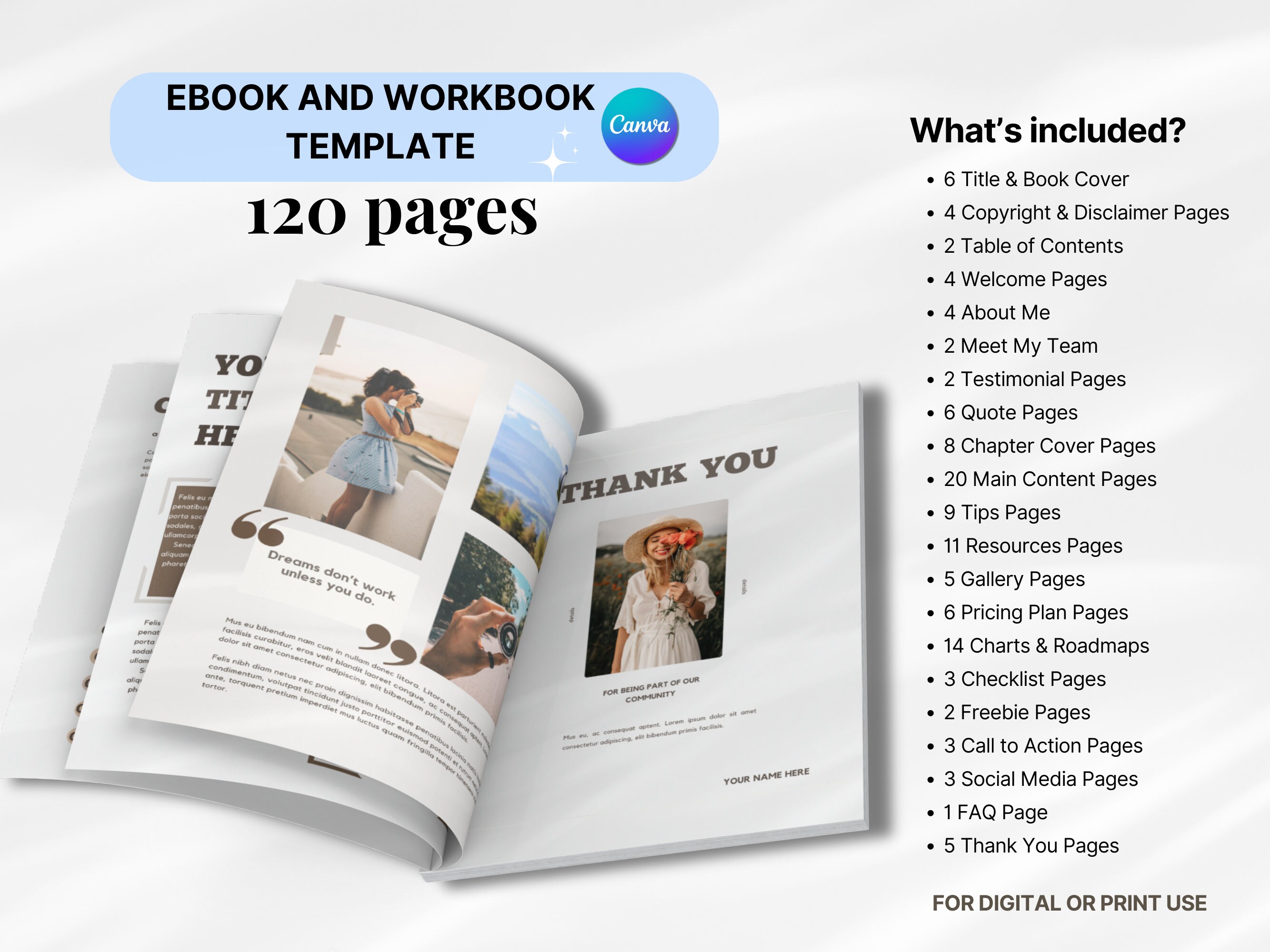 Ebook Template for Coaches, Course Creator Ebook Workbook Template ...
