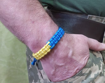 Ukraine flag bracelet, handmade