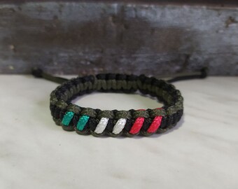 Pulsera de paracord con la bandera italiana hecha a mano