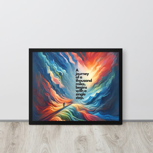 Kooala Kids - Journey of a Thousand Miles Framed Inspirational poster