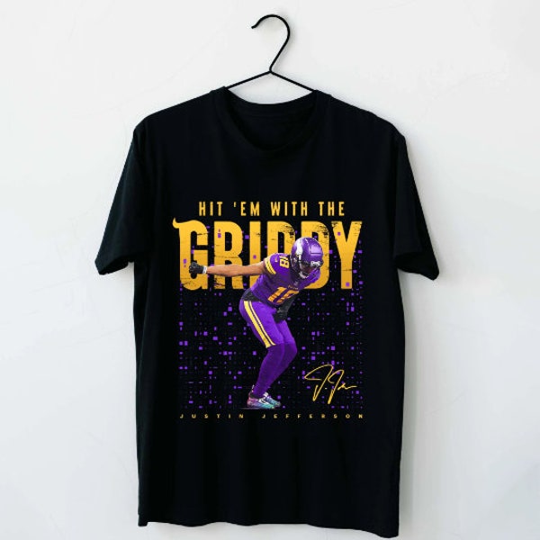 Justin Jefferson Griddy Vikings T Shirt Design. . Retro, 90s Vintage, Sublimation Instant Download Ready To Print, christmas gift