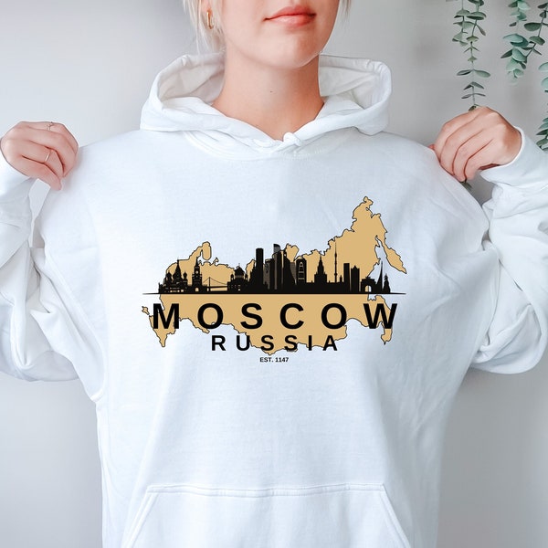 Moscow Skyline Hoodie | Moscow City Pullover | Moscow Russia | Unisex Cozy Soft Hoodie | Capital City Hoodie | Streetwear Hoodie | Oversized