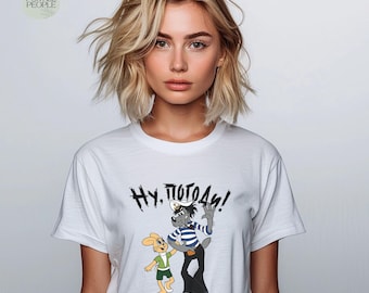 Camiseta Nu Pogodi Morjak: Wolf & Hase, Lustiger russischer Cartoon, gemütliches Unisex Shirt