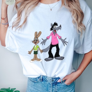 -shirt NU POGODI | Chemise lapin et loup russe | Amateurs de Nu Pogodi | Sojusmultfilm | Animation soviétique | CCCP | Cadeau d'anniversaire | Dessin animé rétro