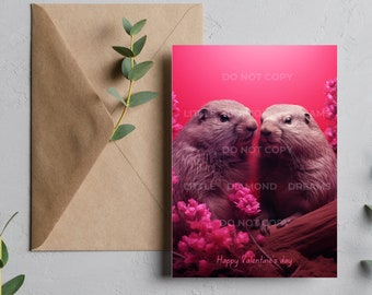 Groundhog Valentine's Day Art Print, Couple in Love (Digital Download)