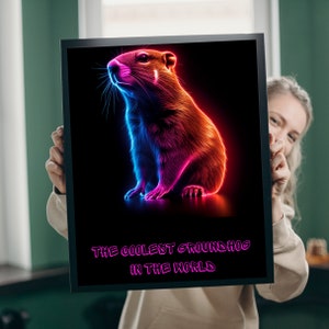 Digitale kaart en muurkunst Groundhog-marmote