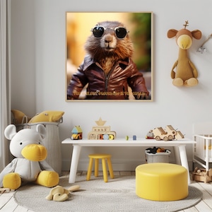 Groundhog marmote digital card and wall art