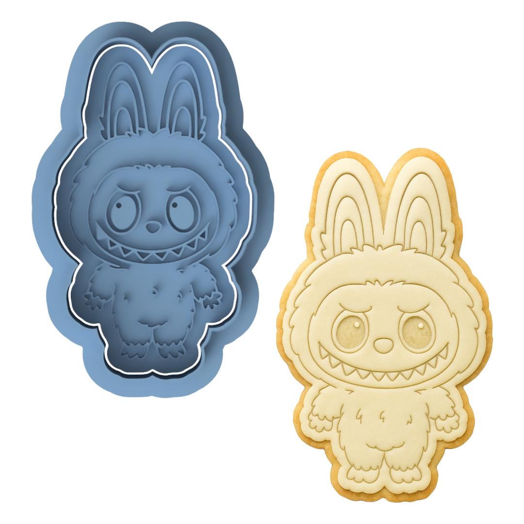 Labubu Full Body Monster Bunny Cookie Cutter & Embosser Full-Body Biscuit Stamp