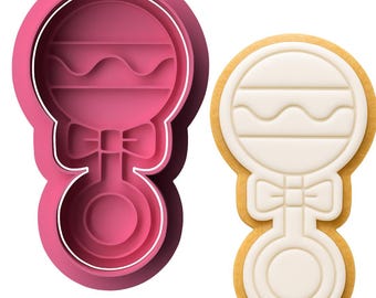 Baby Rattle Cookie Cutter & Embosser Set