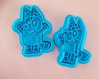Bluey and bingo cookie cutter and embosser stamp kids tv