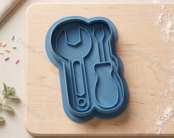 Wrench and Screwdriver Cookie Cutter and Embosser Stamp - Tools Party Cookies