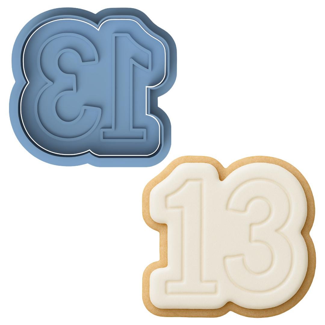 2-DIGIT Number 13 Cookie Cutter & Stamp - Etsy