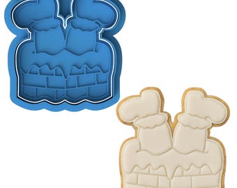Santa Stuck in Chimney Cookie Cutter & Embosser - Funny Christmas Cookie Design